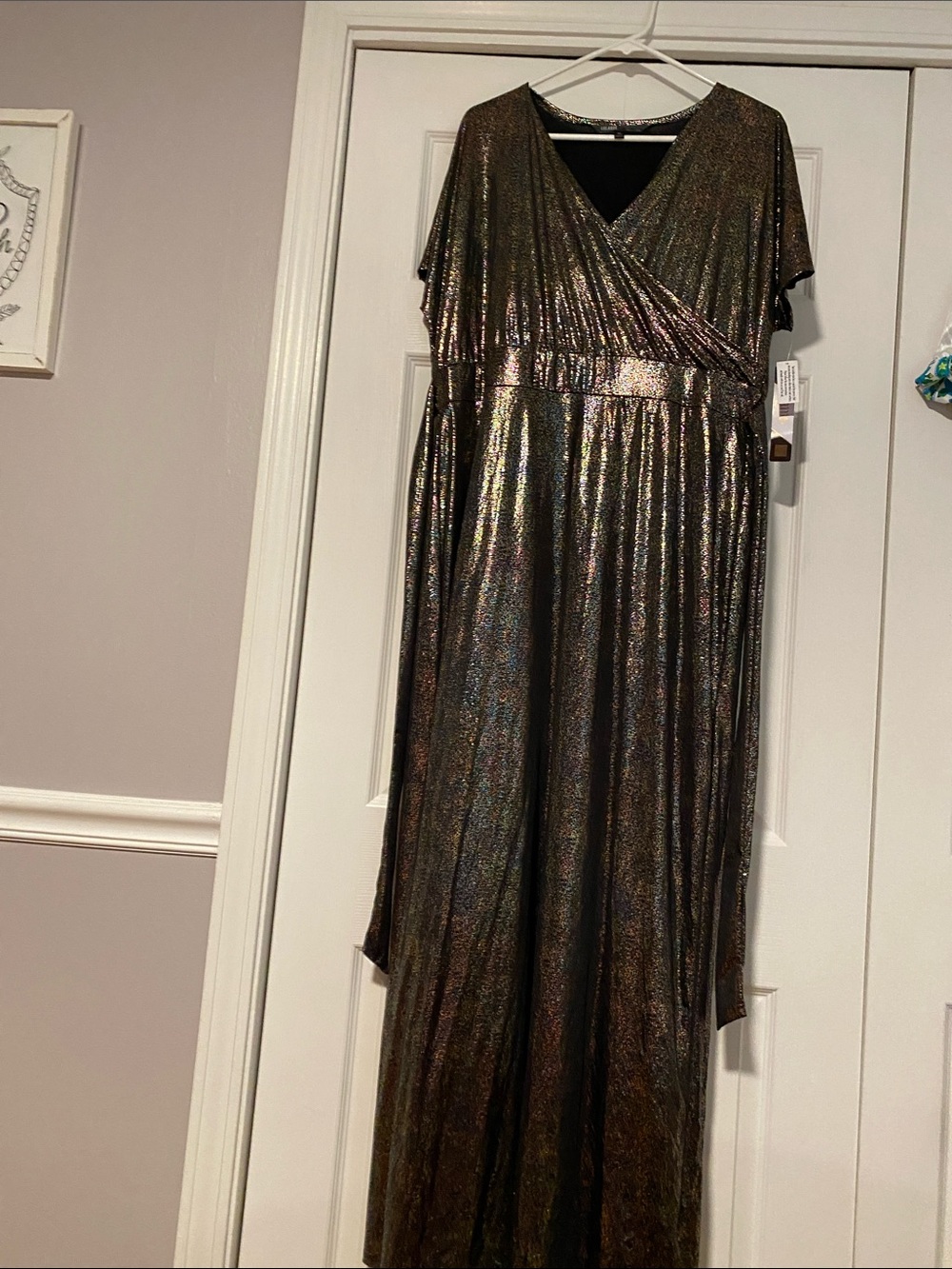 LuLaRoe Metallic Multi-Color Wrap Dress